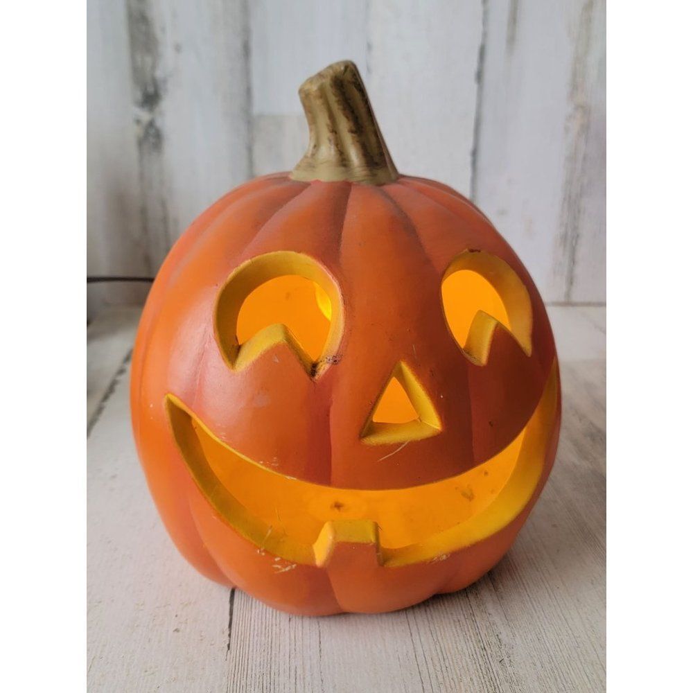 Happy Light up Jack O'Lantern Halloween pumpkin prop
